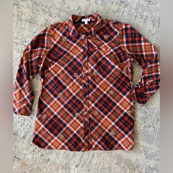 Kim Rogers Tops - Kim Rogers women’s button down plaid fall blouse size 1x